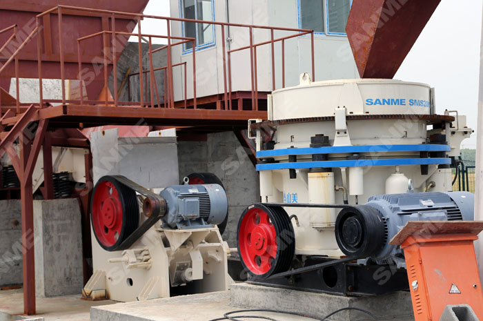 上海時產(chǎn)150噸花崗巖破碎生產(chǎn)線