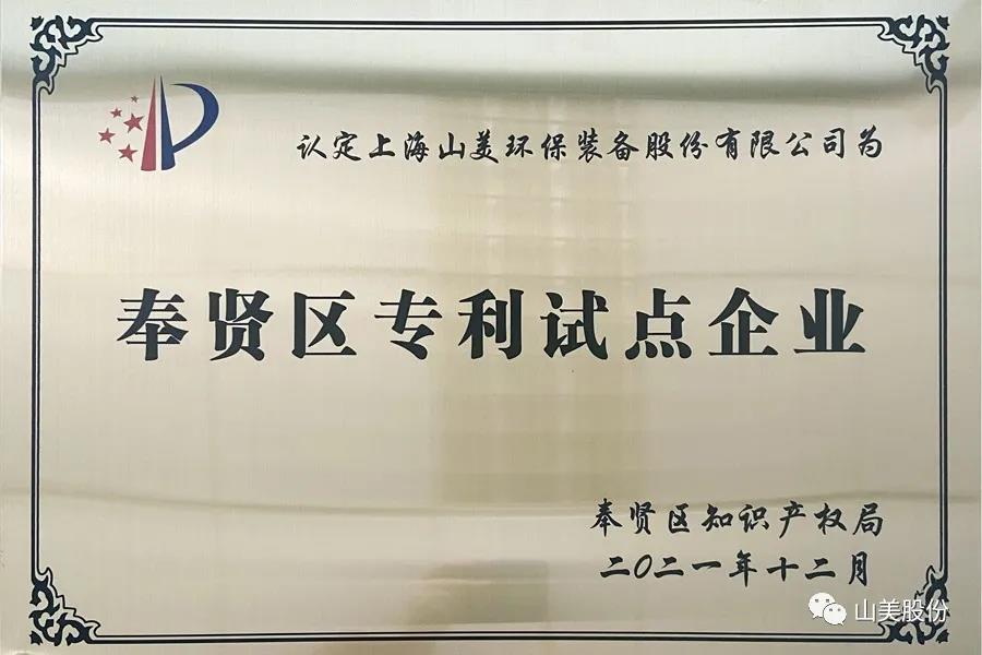 榮譽(yù)接踵而至，上海山美股份再獲表彰：獲評(píng)為上海市奉賢區(qū)試點(diǎn)企業(yè)